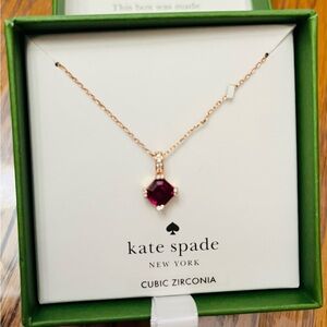 Kate Spade Red Pendant Necklace July Birthstone Yellow Chain